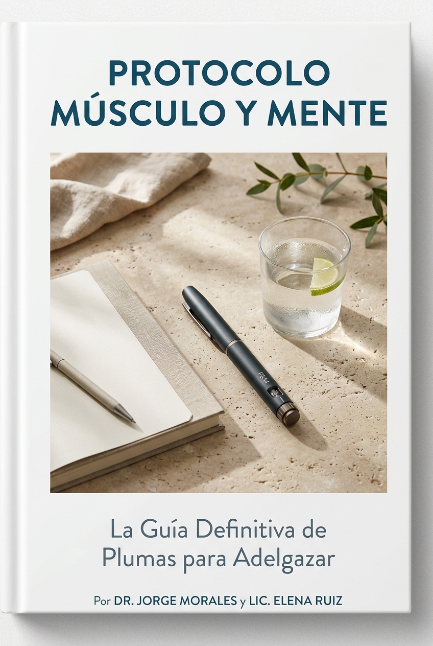 Portada del libro electrónico Protocolo Músculo y Mente, sobre plumas para adelgazar